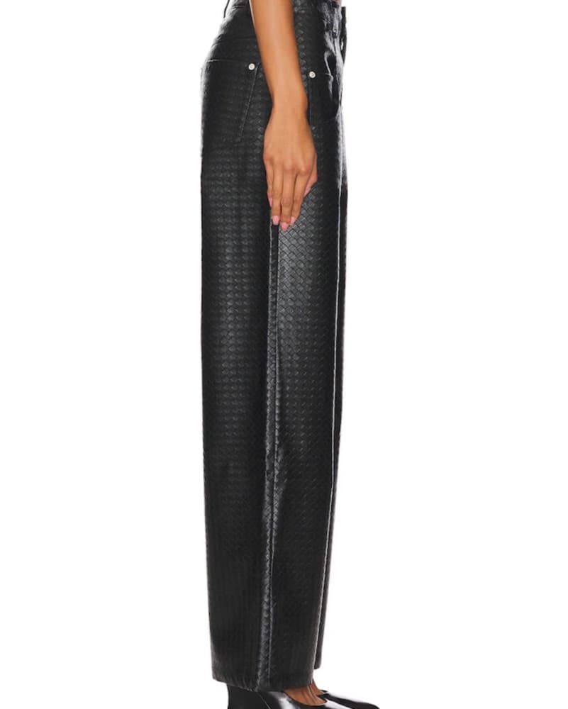 Sleek Faux Leather Palazzo Pants - Image 4