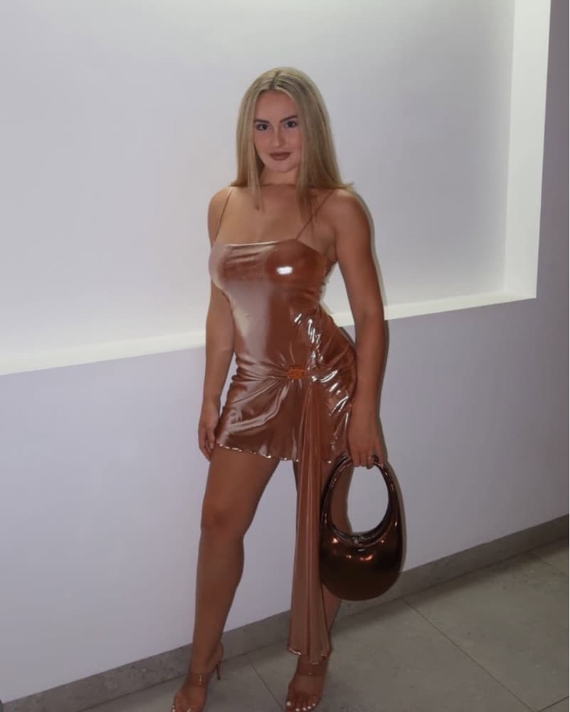 Diesel Short Metallic Dress with Draping - Image 5