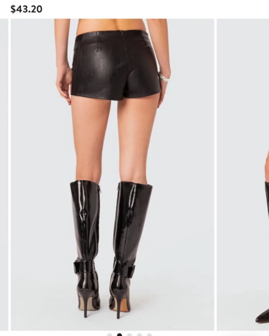 Wilde Lace Up Faux Leather Shorts - Image 2