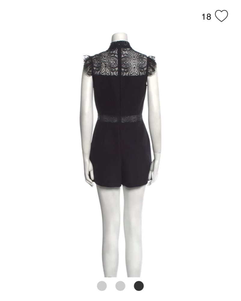 Elegant Black Lace Detail Romper - Image 2