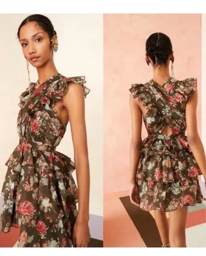 Ulla Johnson Floral Ruffled Mini Dress - Image 1