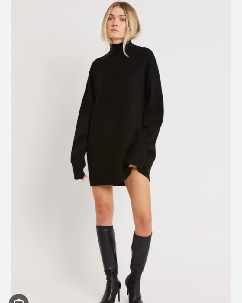 Because Of Alice Black Sweater Dress - Image 2