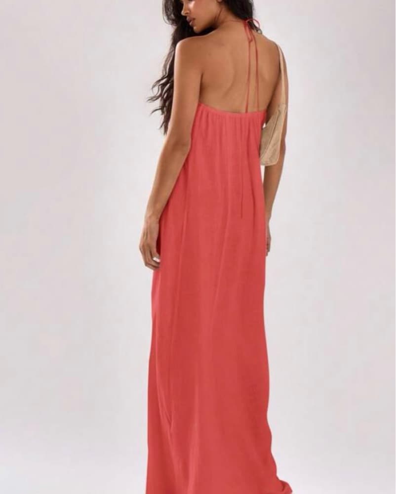 Coral Red Maxi Dress - Image 2
