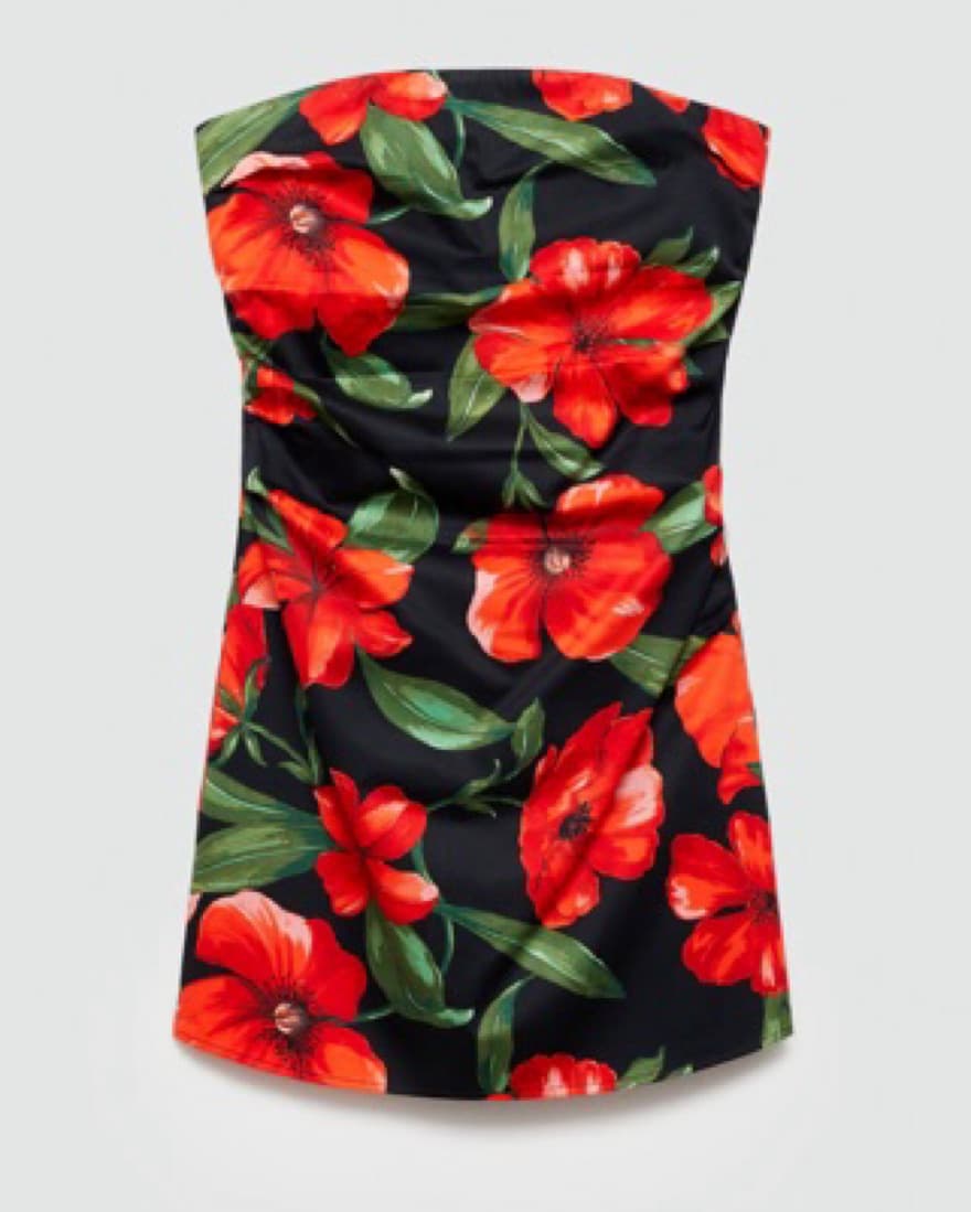 STRAPLESS FLORAL MINI DRESS - Image 2