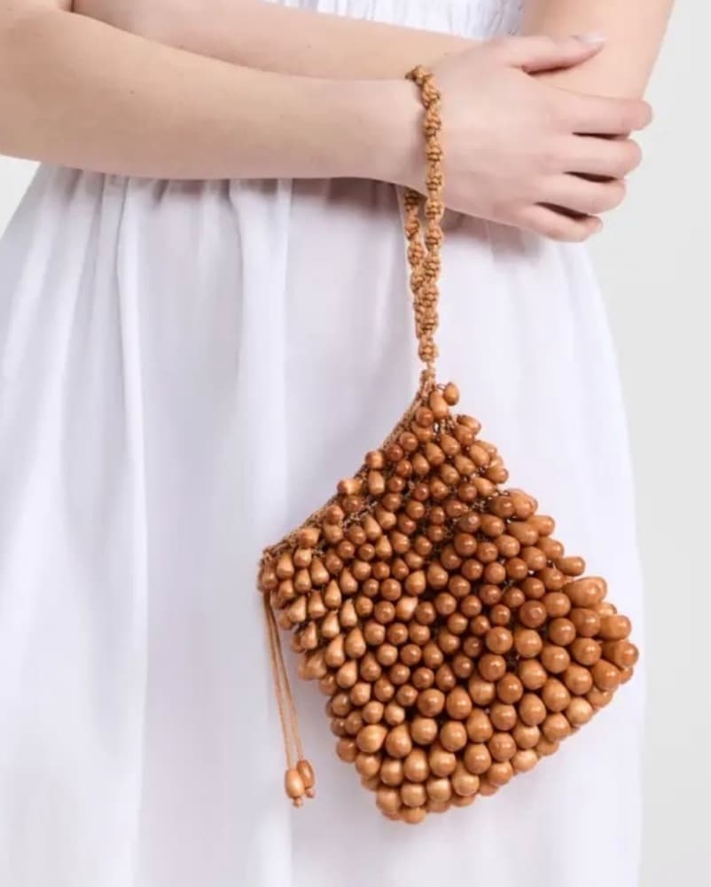 Cult Gaia Dory Woven Beaded Handbag - Image 1