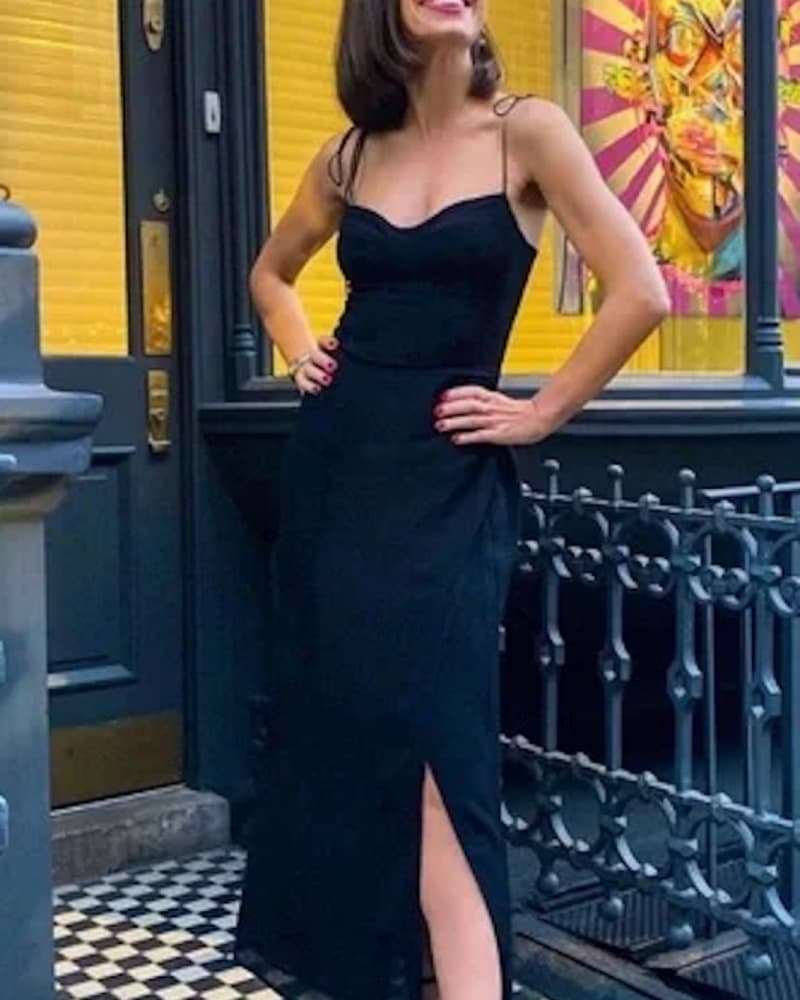 Reformation Kourtney Dress — Black (10) - Image 5