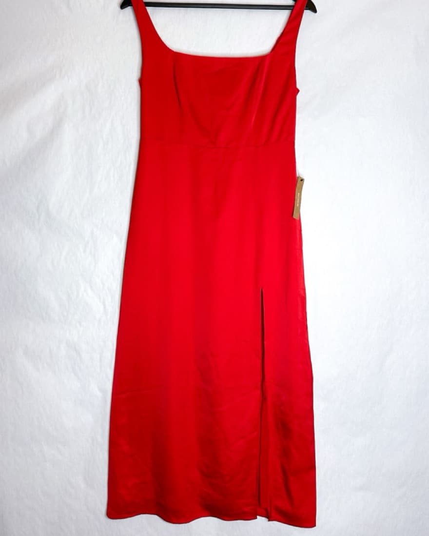 O.p.t Revolve Red Thigh Slit Midi Dress - Image 3