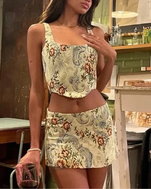 WITH JEAN Miles Skirt in Tabi Print - Image 3