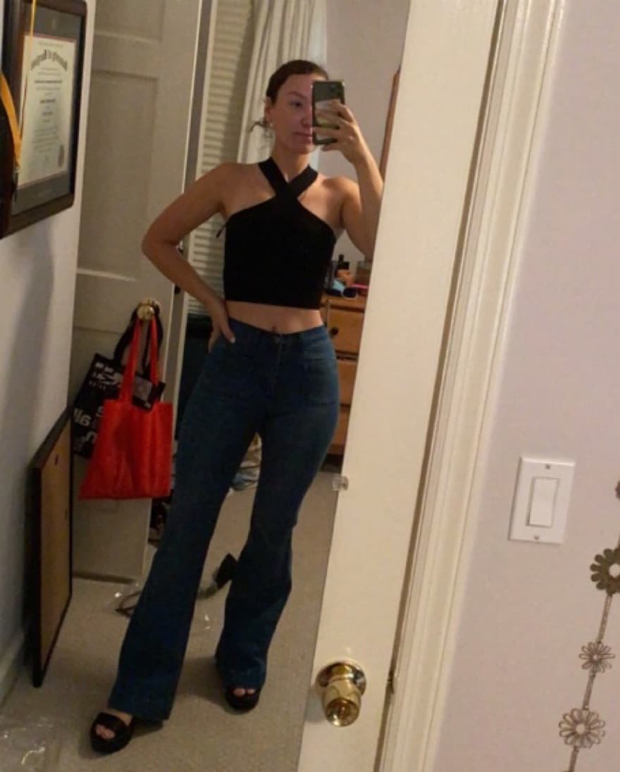 Babaton Black Sculpt Cross Crop Top - Image 6