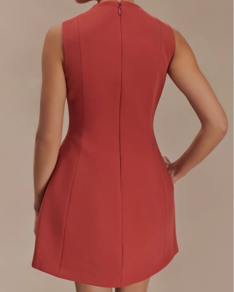 Rust Red Meshki Formal Mini Dress - Image 2