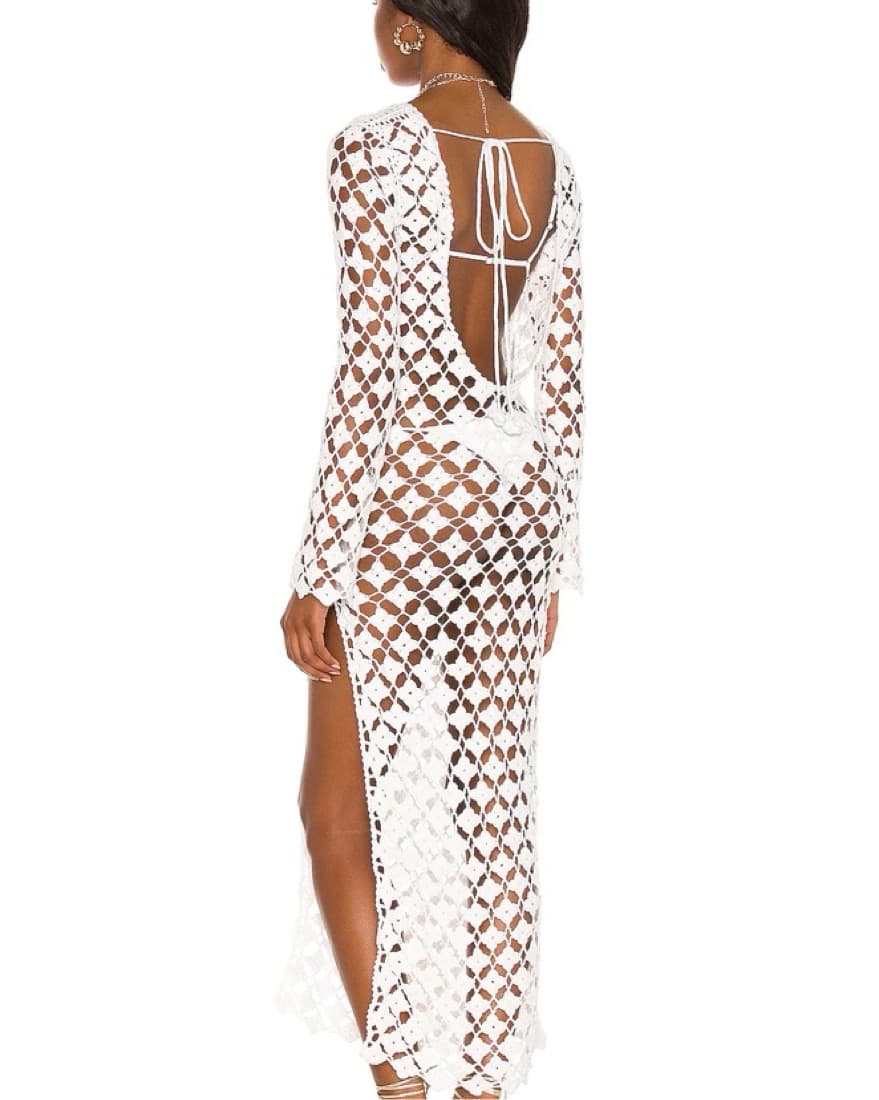 Revolve White Crochet Cover Up - Image 4