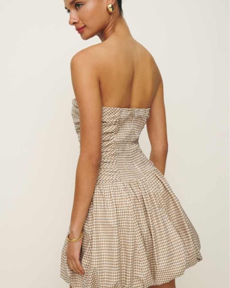 Reformation Clea Dress In Anzo Check - Image 2