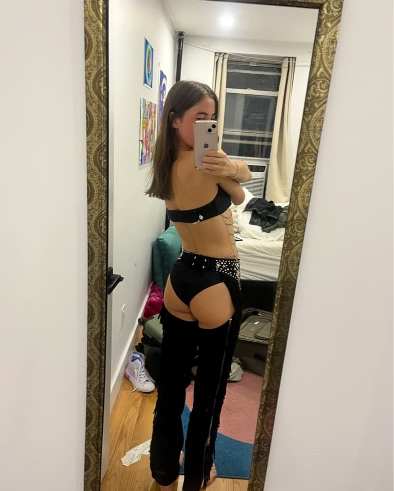 Black Suede Assless Chaps - Image 2