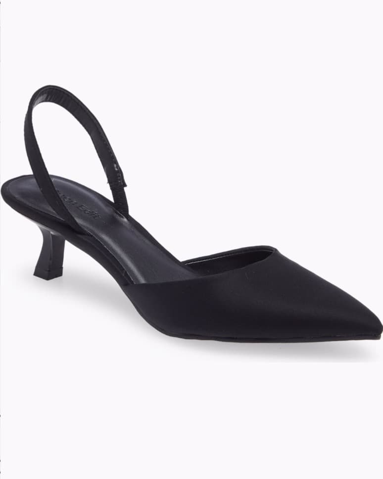 Open Edit Black Slingback Kitten Heels - Image 1