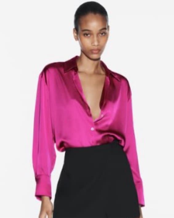 Pink Satin Blouse - Image 1