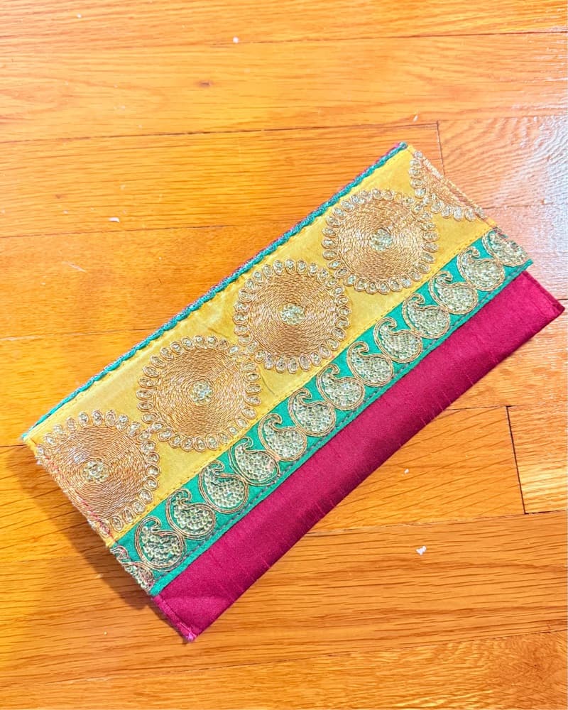 Indian Elegant Embroidered Clutch - Image 1