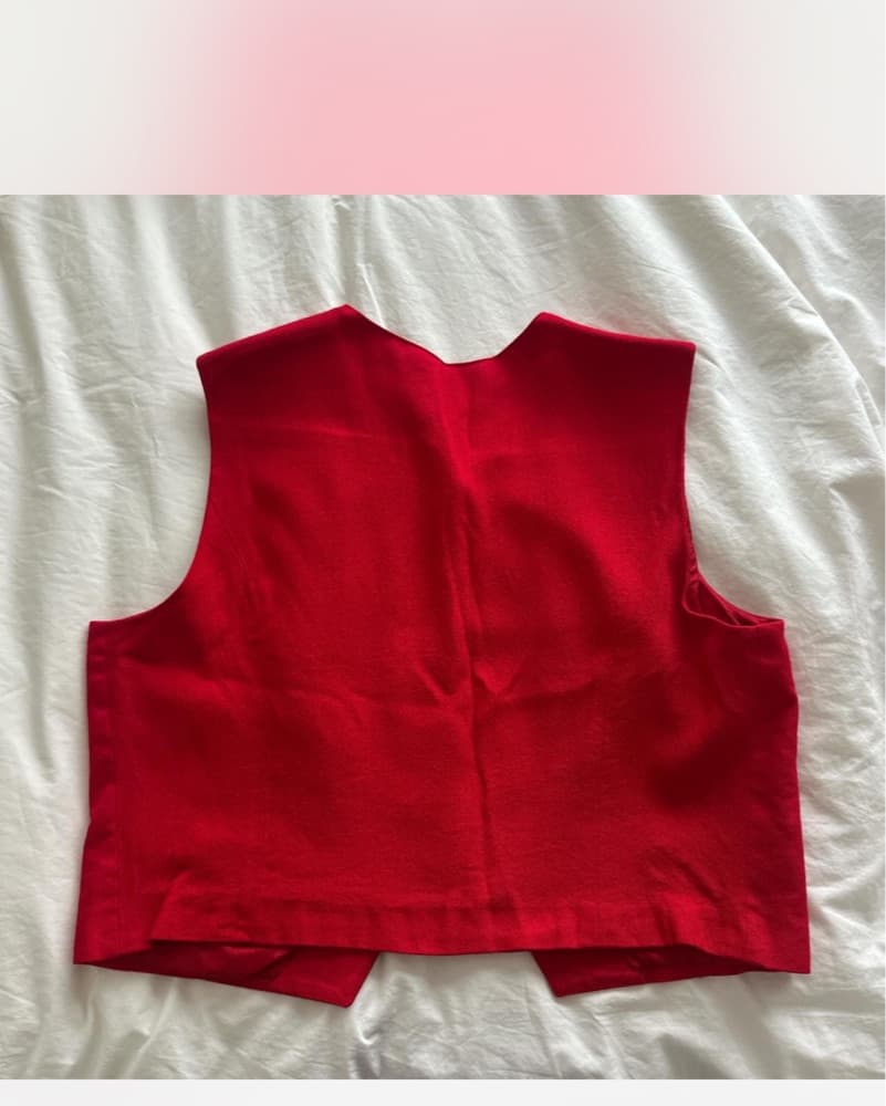 Vibrant Red Vest Vintage Express  - Image 4