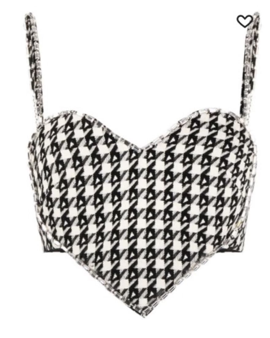 AREA HEART TOP GINGHAM BLACK AND WHITE - Image 1