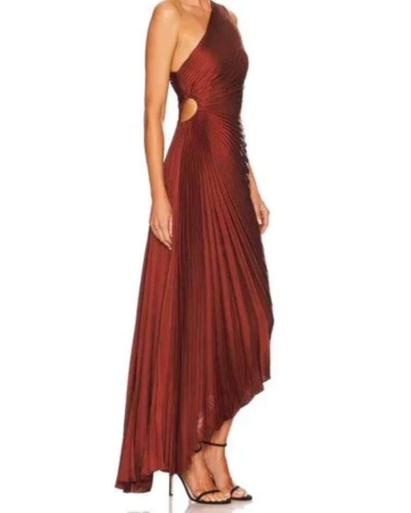 A.L.C. Delfina Asymmetric Pleated Dress - Image 3