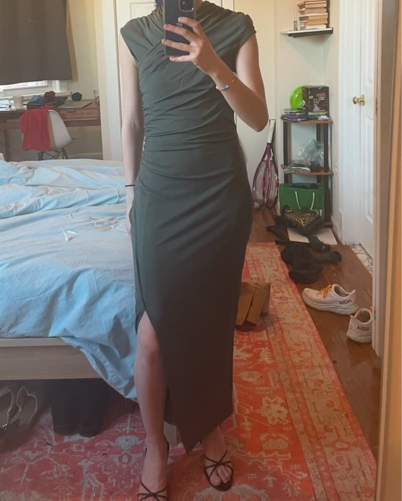 Olive Fitted Dress - Image 1