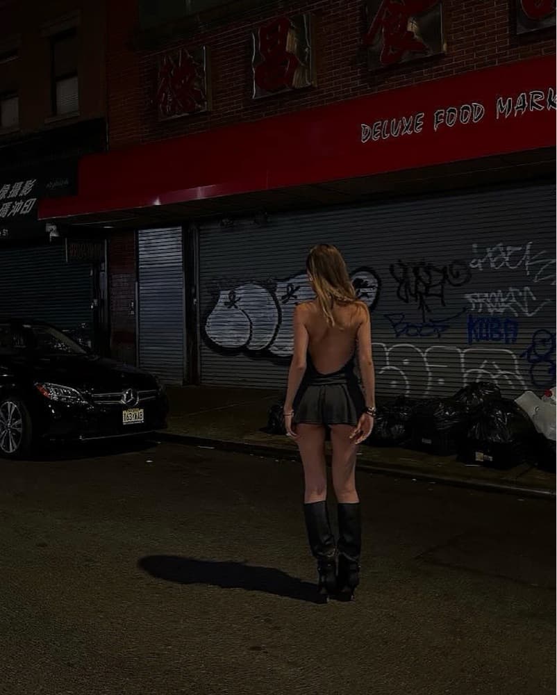 Charcoal Studded Mini Dress - Image 2