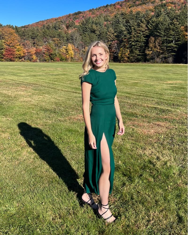Green Reformation Cap Sleeve Dress  - Image 1