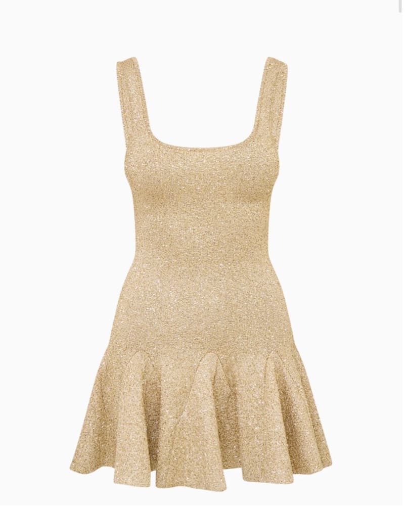 LoveShackFancy Gold Dress - Image 2