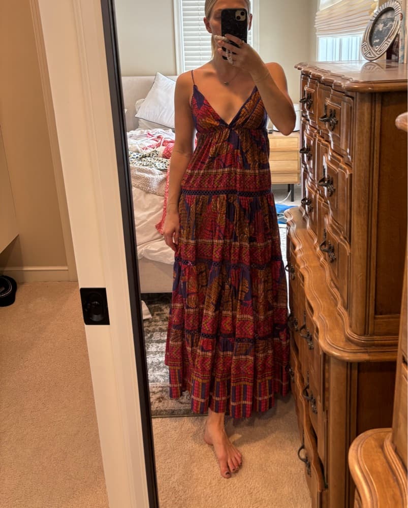 Blue Forest Mosaic Sleeveless Maxi Dress - Image 1