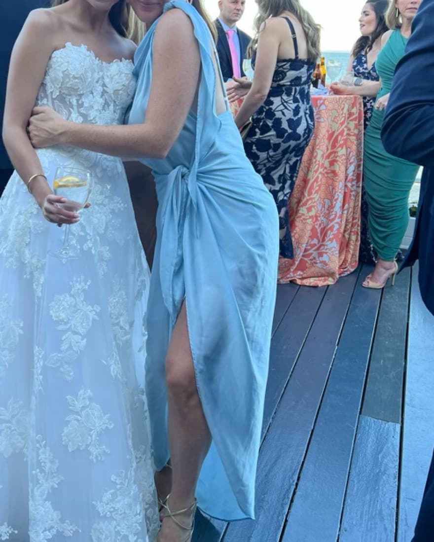 Baobab Blue Silk Midi Dress - Image 2
