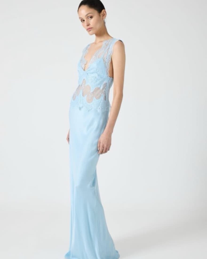 Elegantly Embellished Lace Gown - Image 1