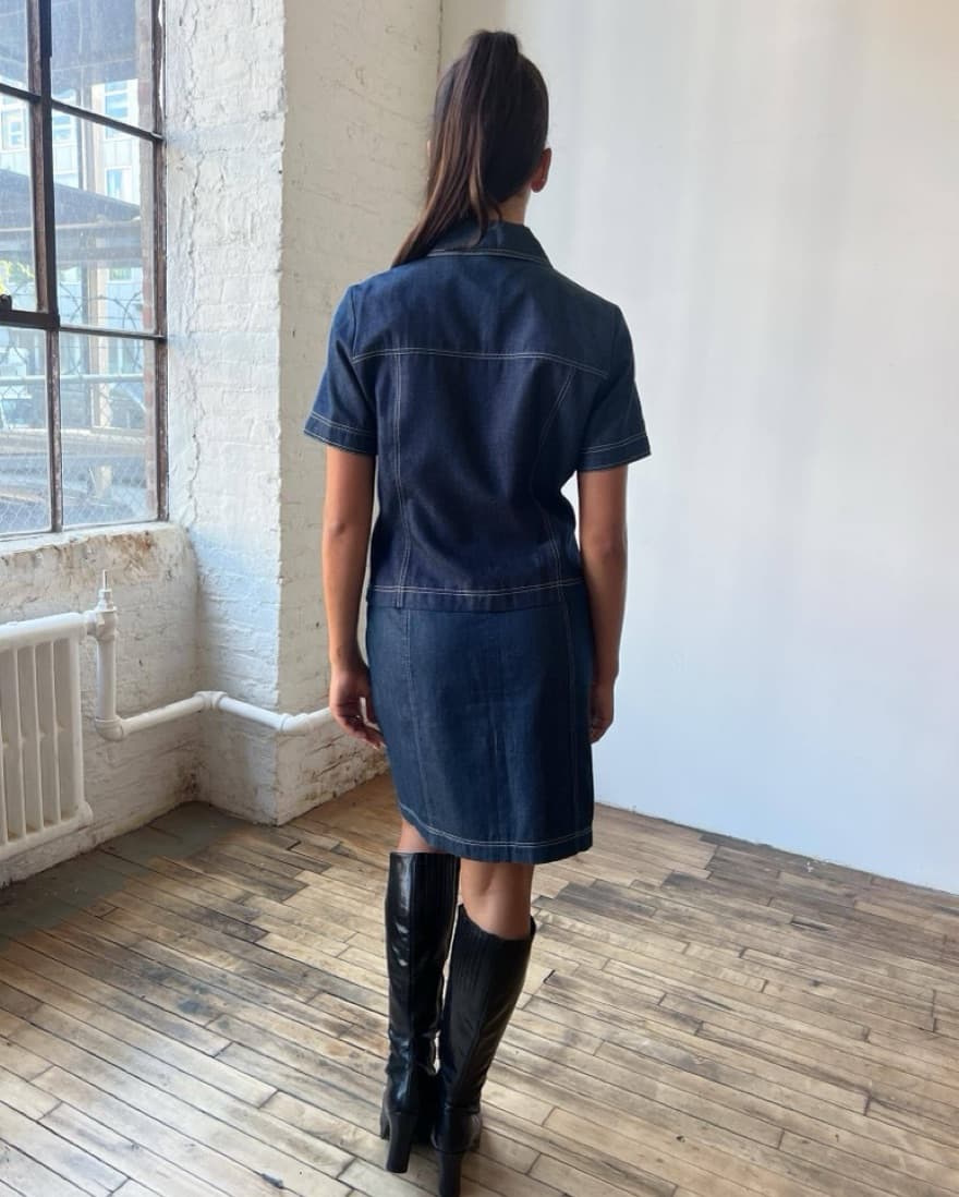 Courrèges Denim-Look Two Piece Set - Image 3