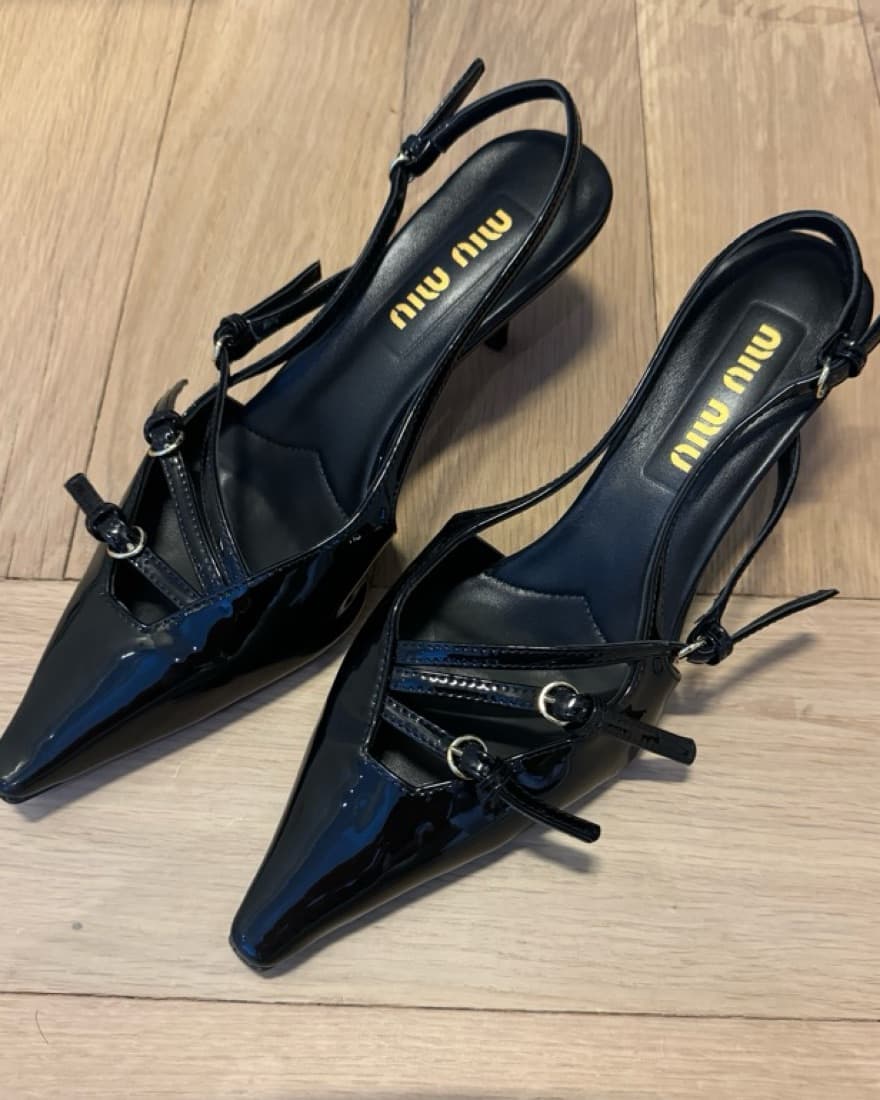 Viral Miu Miu Patent Leather Sling Back  - Image 3