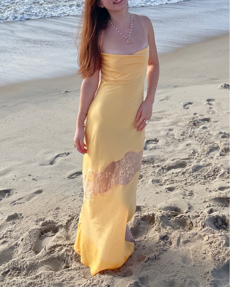 meshki chandra dress in yellow - Image 3