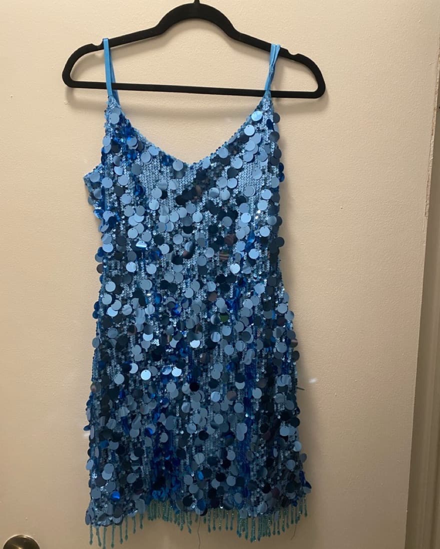 12th Tribe Blue Sequin Dress - Image 1