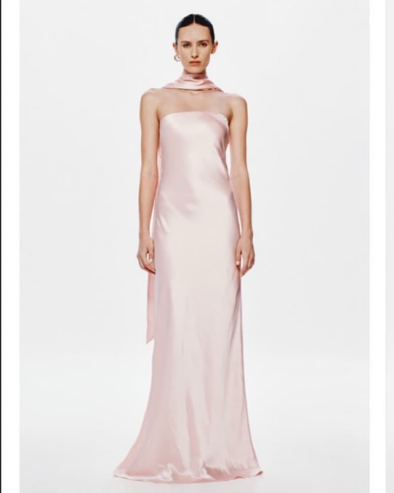 Lilia Pink Satin Dress - Image 6