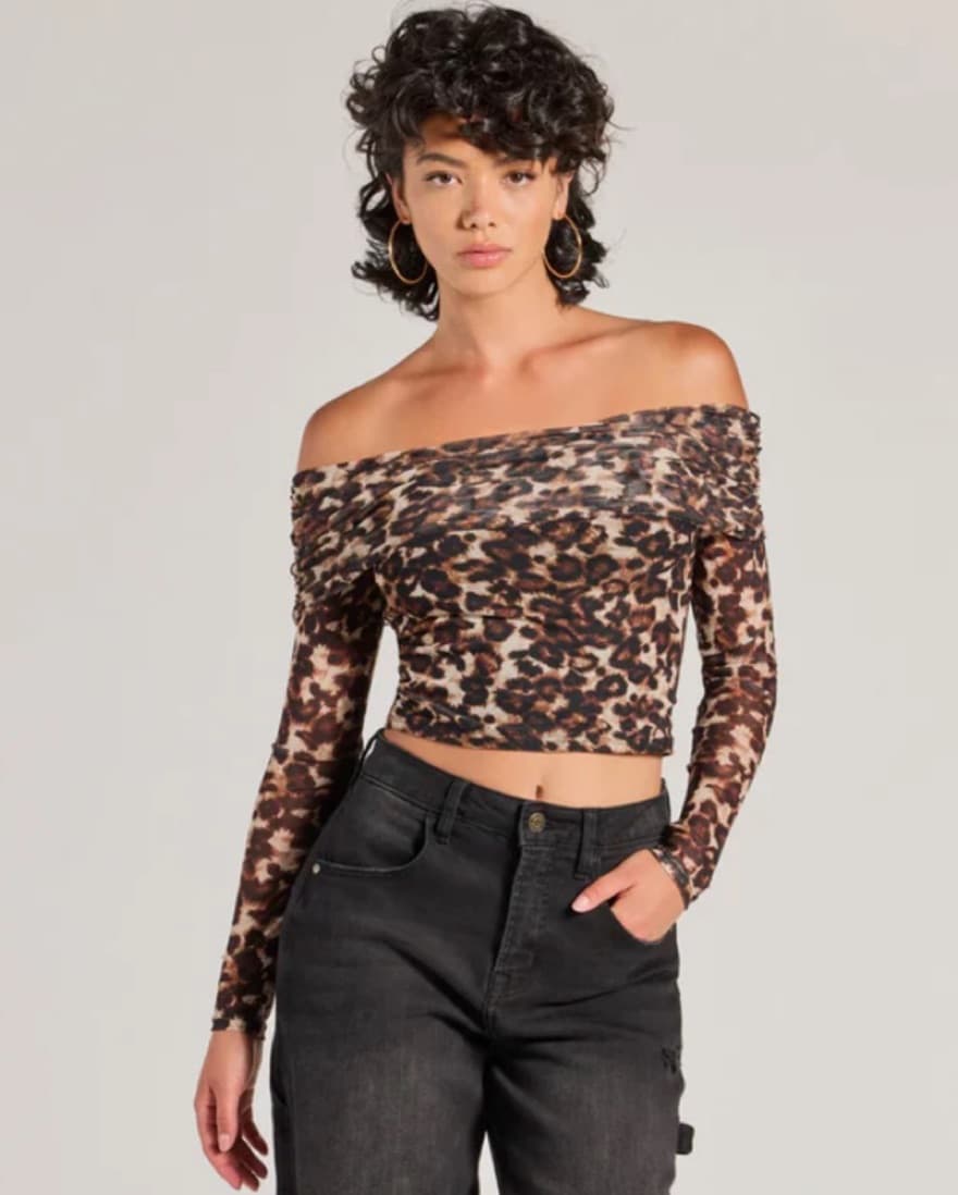 Windsor - Cheetah Off-Shoulder Top - Image 1