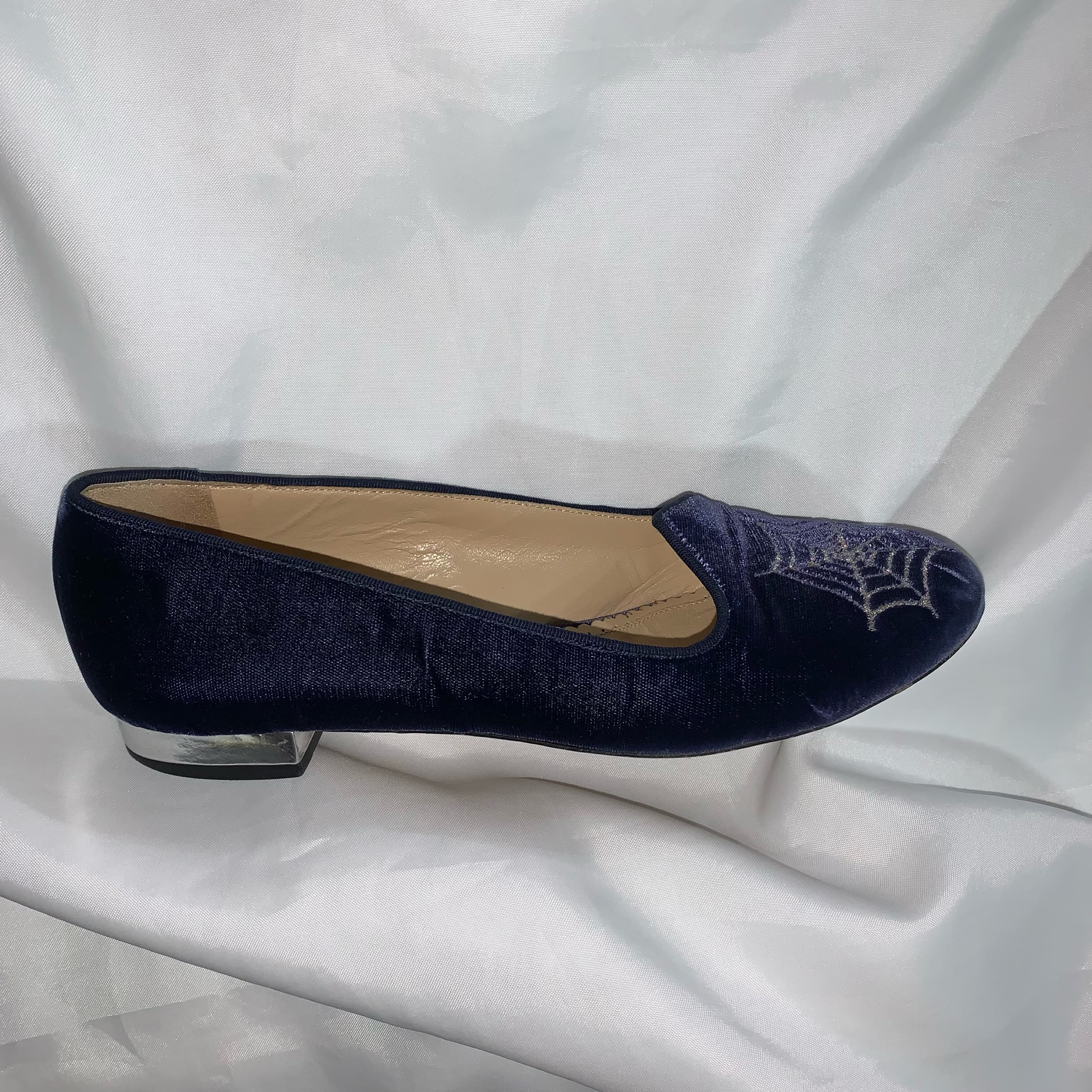 CHARLOTTE OLYMPIA size 37 velvet FLATS - Image 1