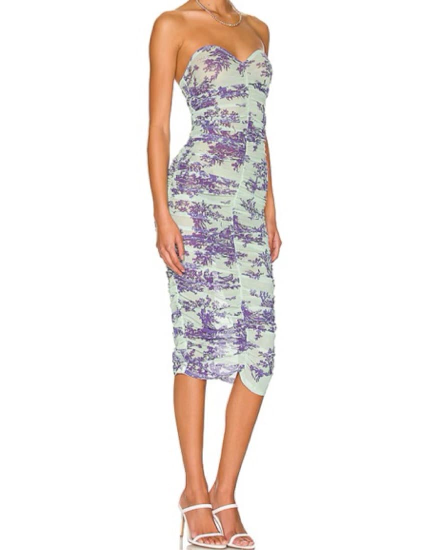 Miaou Renzo Dress in Mint Toile - Image 2