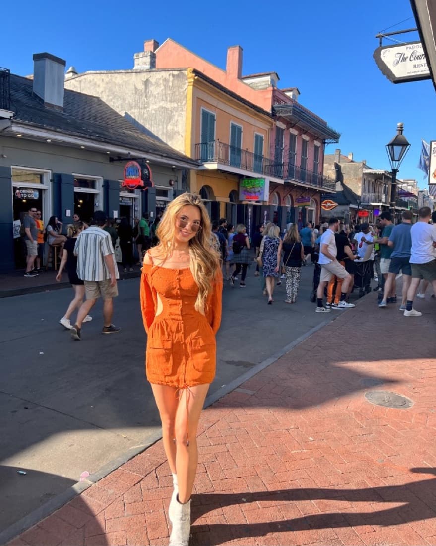 DUNDAS x Revolve burnt orange mini dress - Image 4