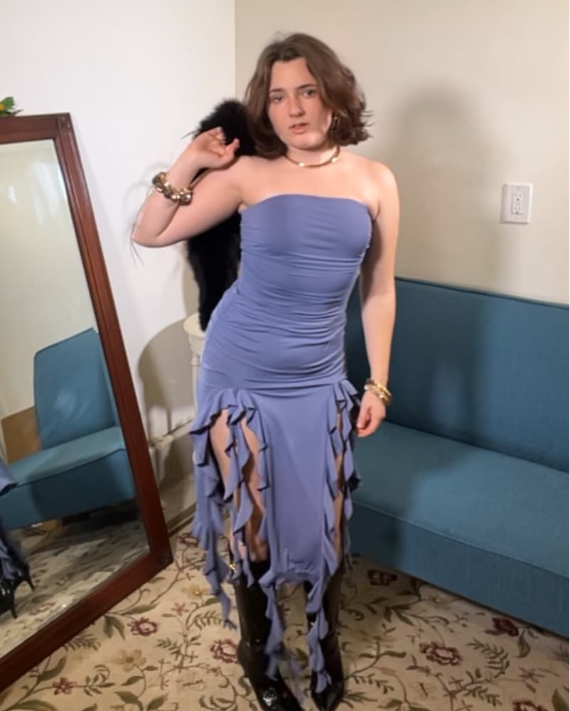 Ruffled Strapless Midi Dress - Image 6