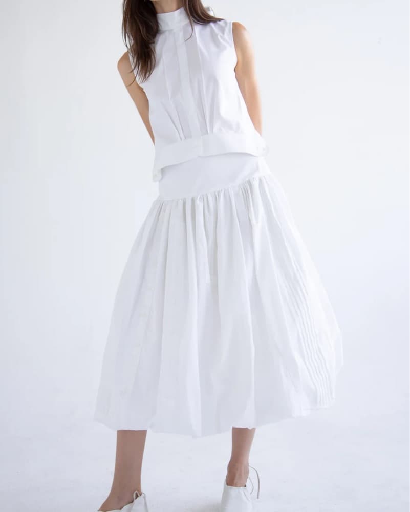 White Patchwork Skirt - Image 1
