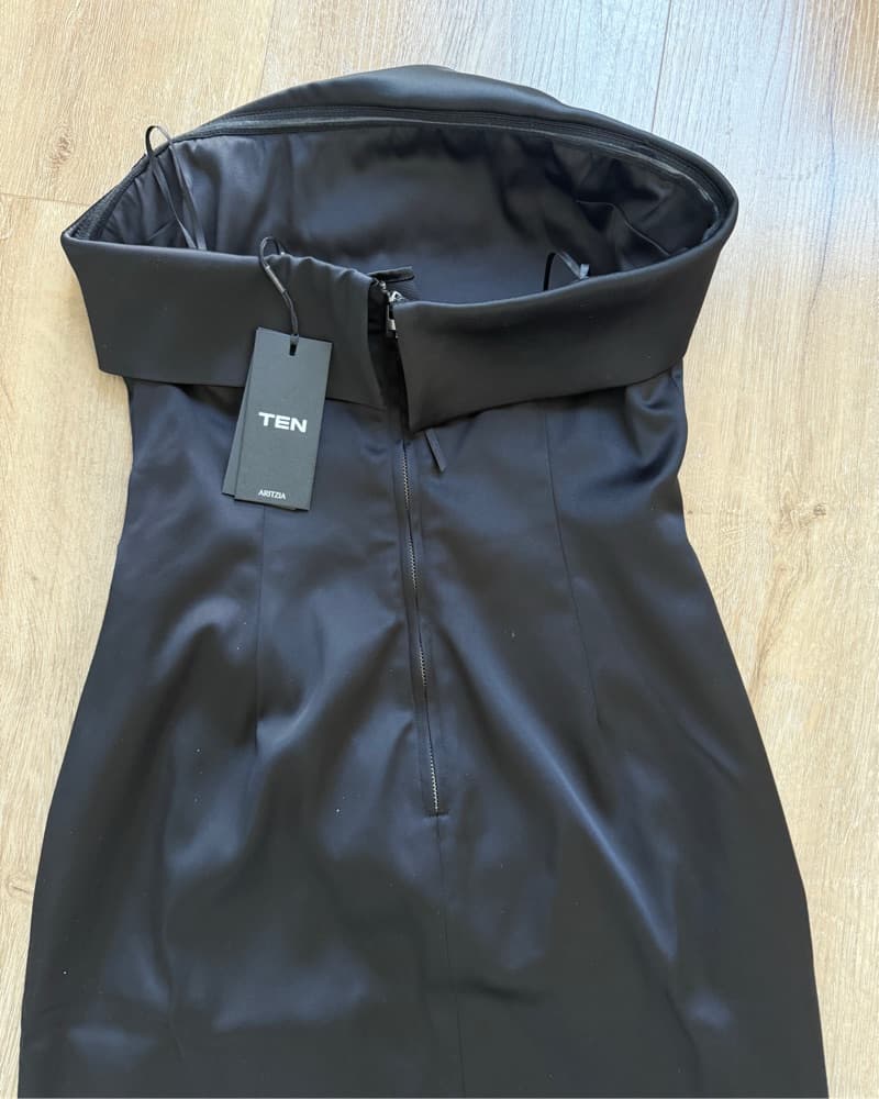 Chic Black Satin Midi Dress - Image 5