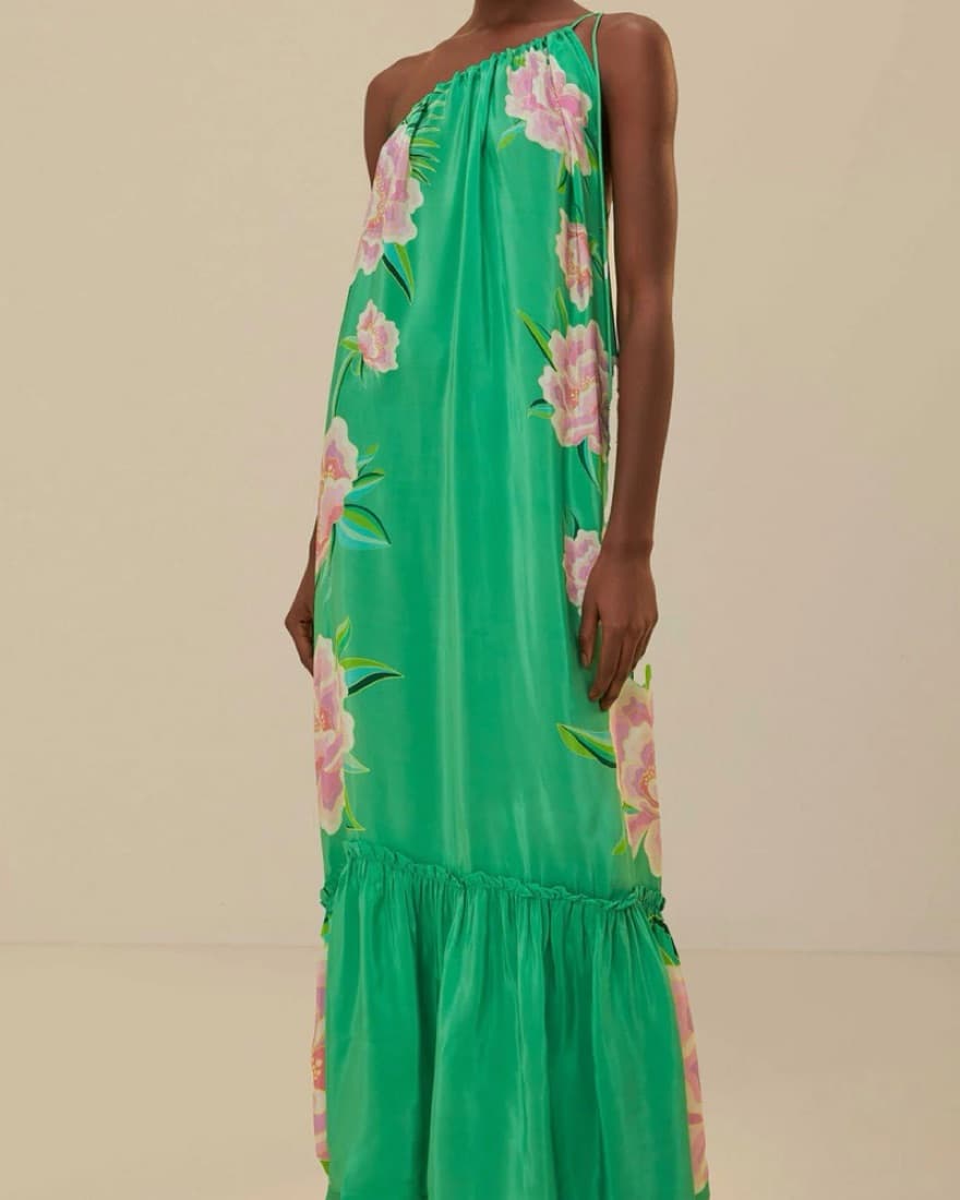 Farm Rio Green Floral Maxi Dress - Image 1