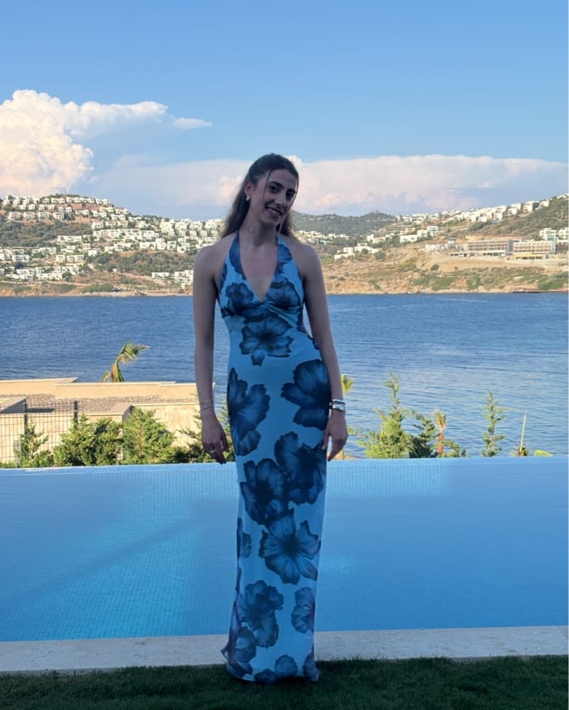 Blue Floral Zara Beach Dress - Image 1