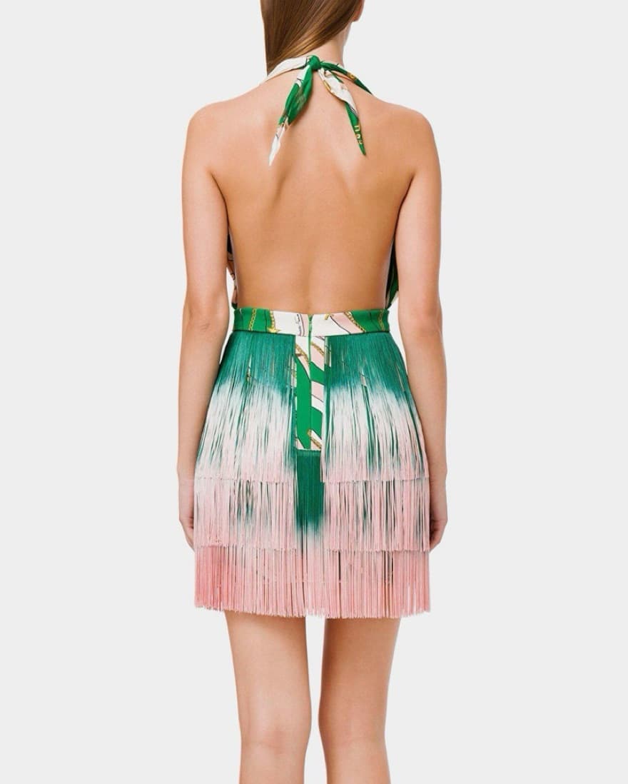 Fringe Halter Dress - Image 3