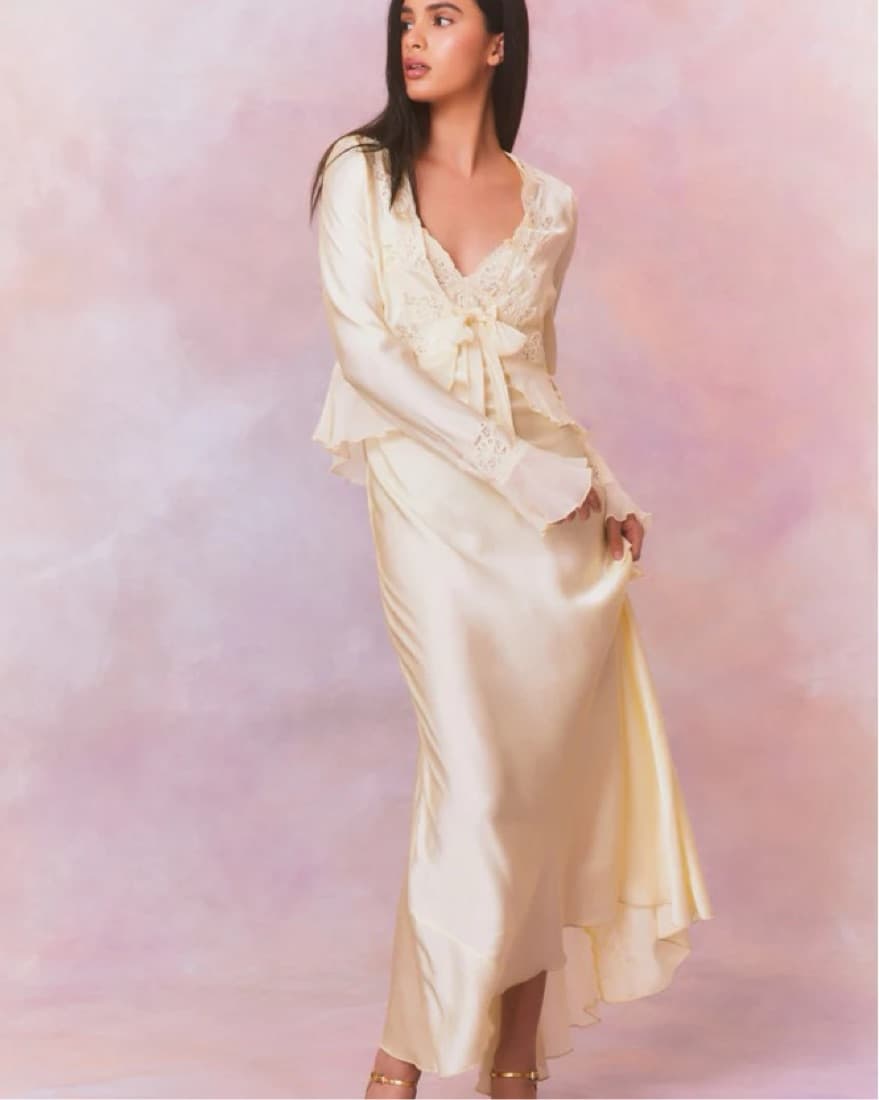LoveShackFancy Castle Silk Skirt - Image 1