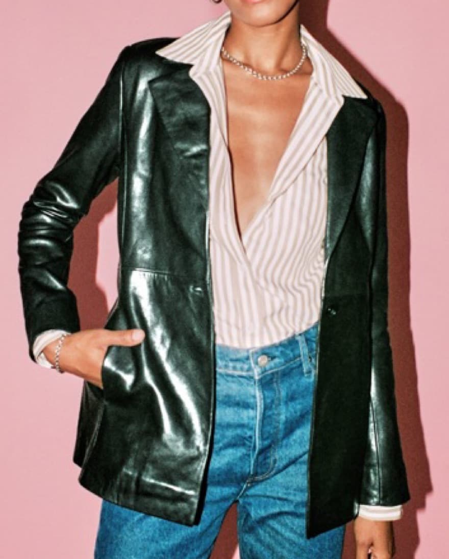 Reformation Leather Blazer - Image 1