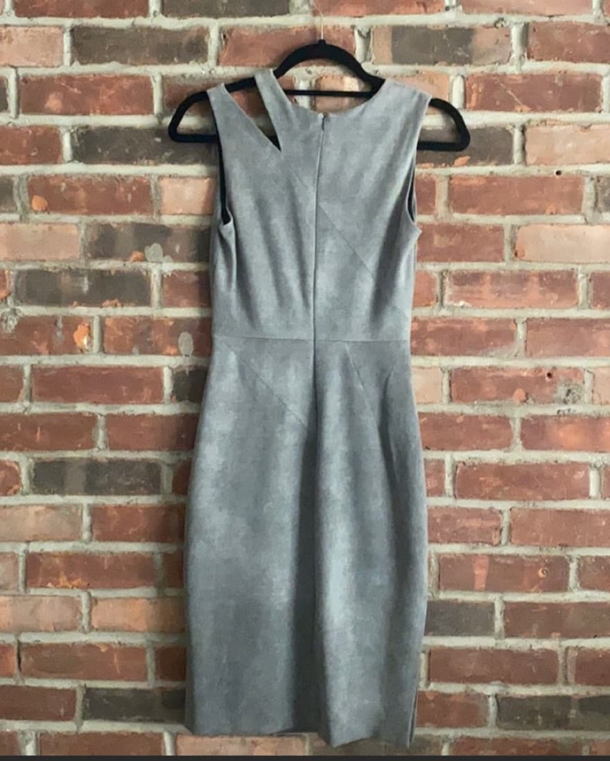 Milly Gray Suede Dress With Cutouts - Image 5