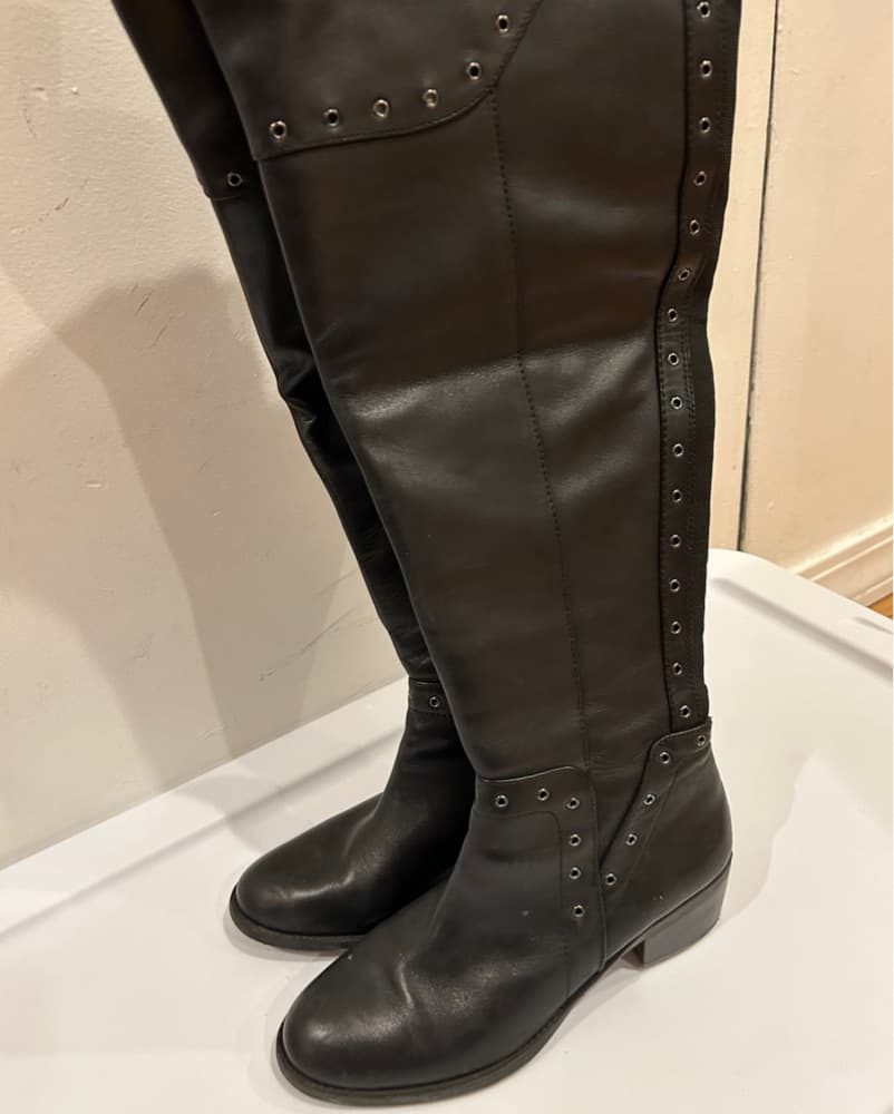 Edgy Studded Knee-High Boots - Image 3