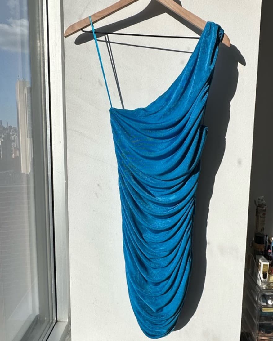 Lioness Blue Ruched Mini Dress - Image 1